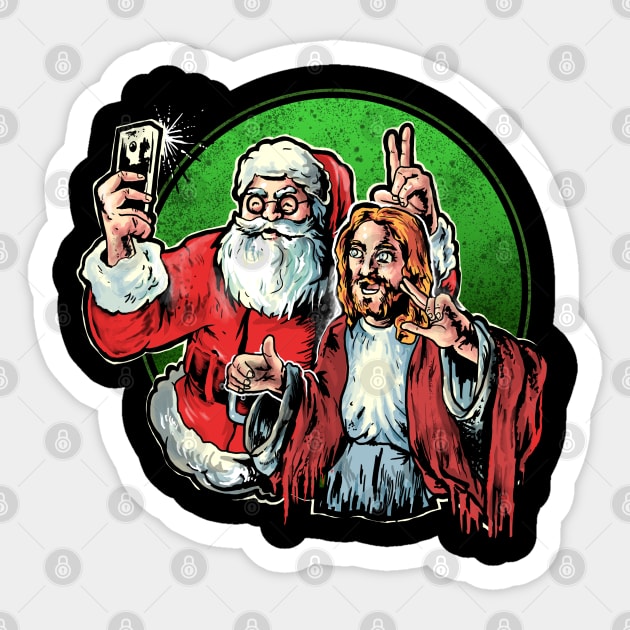 Santa Claus Jesus selfie Sticker by AMOS_STUDIO